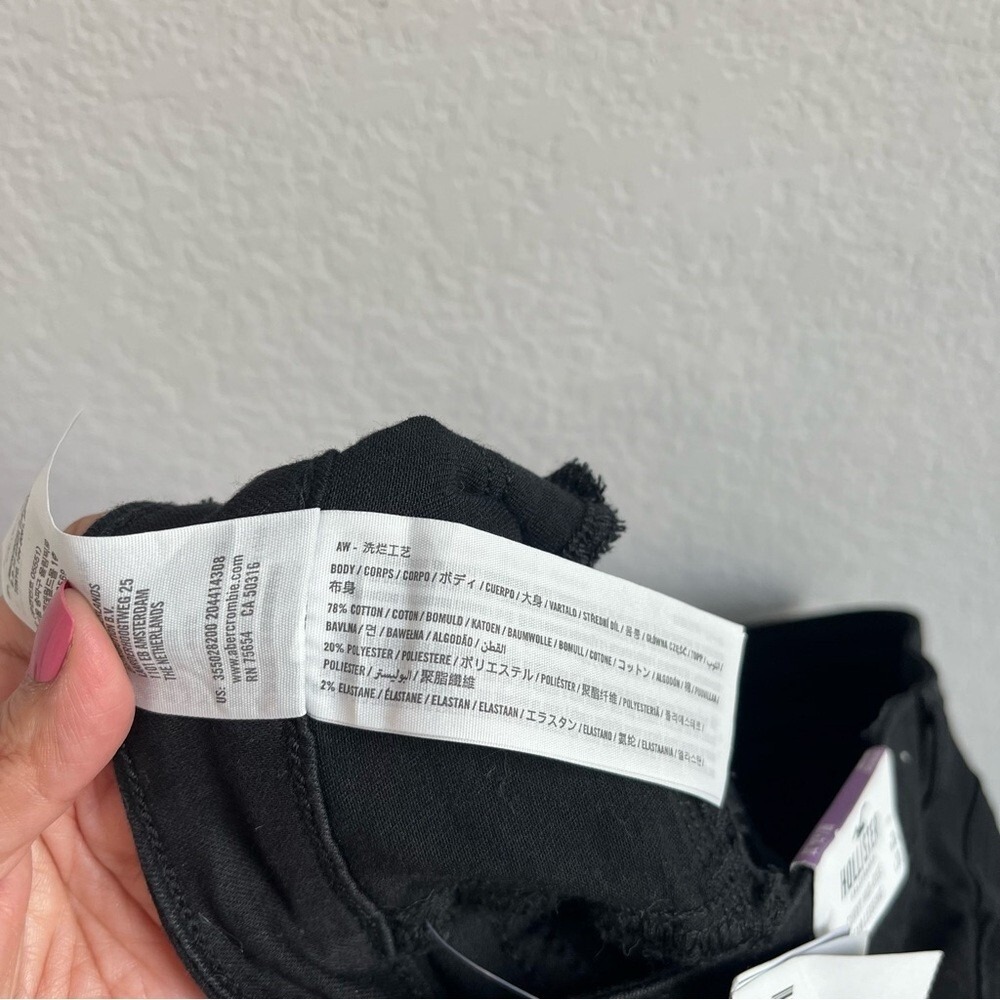 Hollister Women's Black Curvy Mid-rise Distressed Jean Legging  19R /‎ 34W NWT - Picture 10 of 11